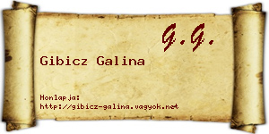 Gibicz Galina névjegykártya
